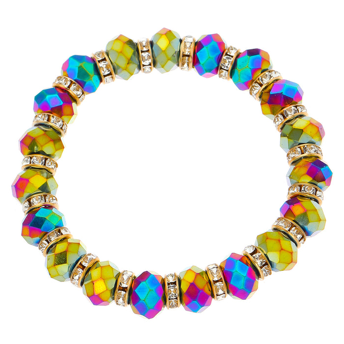 Wholesale Diamond Color Round Beaded Handmade Beaded Bracelet Crystal Bracelet