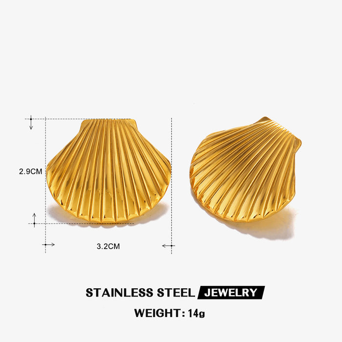 Wholesale Stainless steel Women's Marine Elements Shell Earrings Necklaces suit