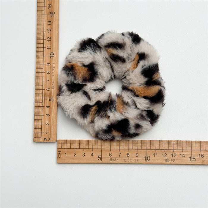 Wholesale Leopard Color Plush High Elastic Hair Scrunchies