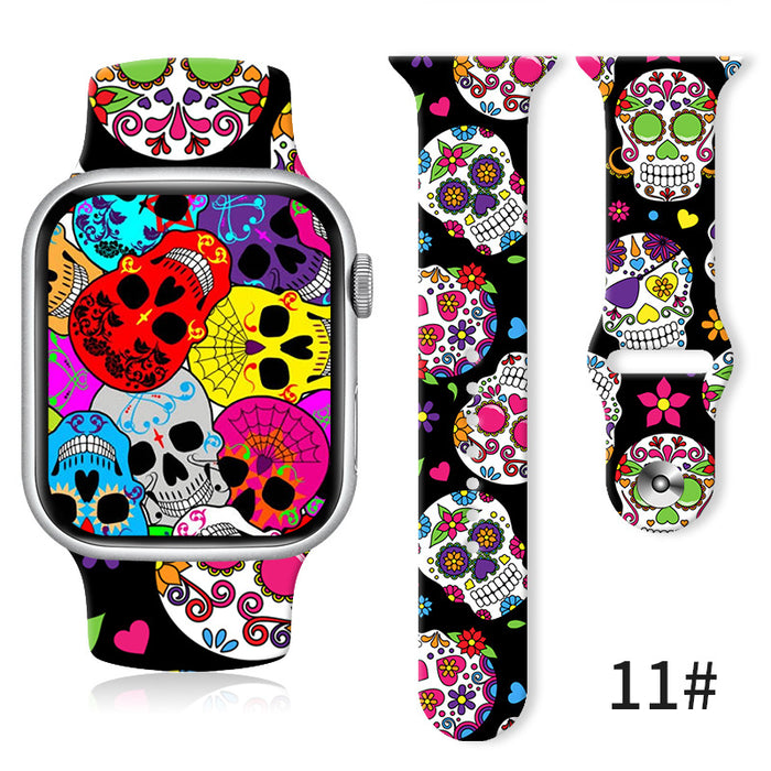 Wholesale Printed Silicone Watch Strap Wristband JDC-WD-NuoQi043