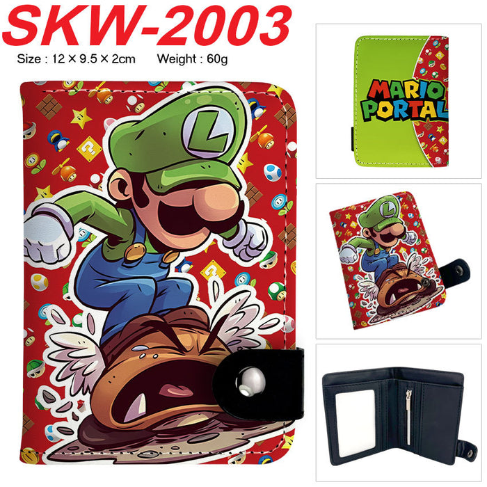Wholesale Plumber Vertical Snap Wallet Anime Cartoon Two Layer Coin Purse PU Street Trend Accessory Casual Gift For Game Fans