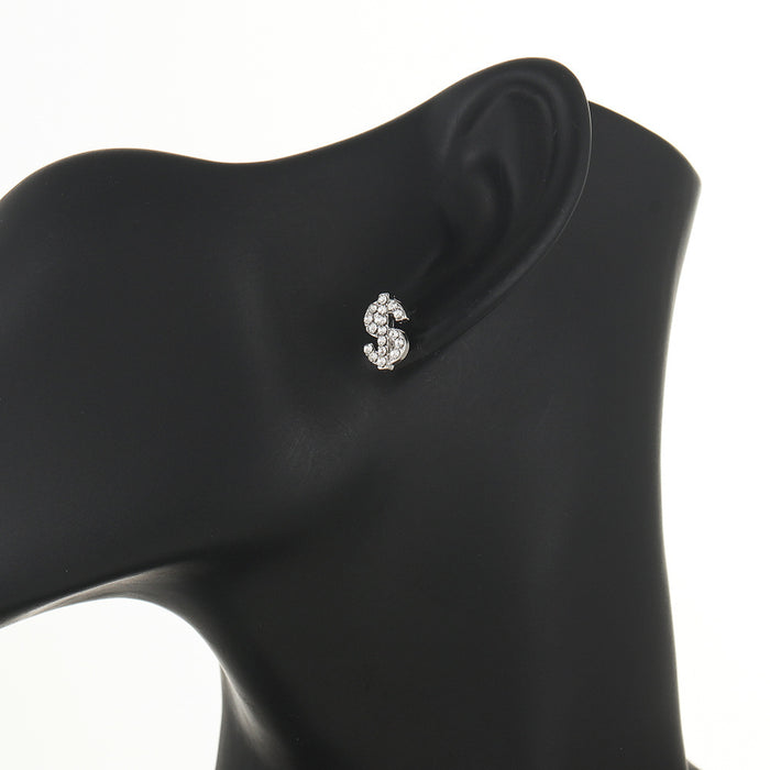 Wholesale Hip-hop punk dollar sign alloy earrings