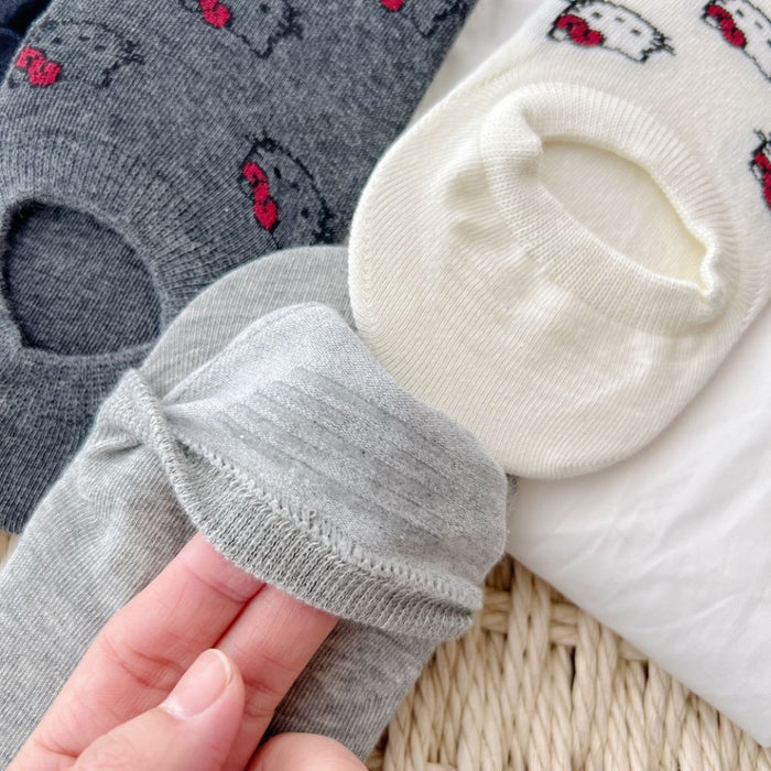 Wholesale Printed outer socks made of cotton, versatile and thin, short tube decorative women's socks, niche boat socks