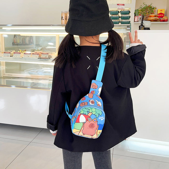 Wholesale New children' s bag cartoon pattern one-shoulder crossbody chest bag baby out for fun