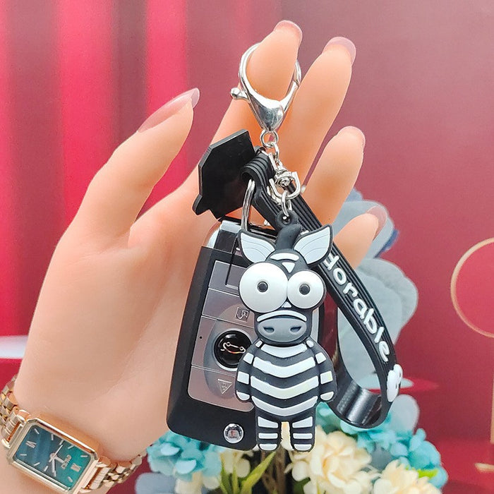Wholesale PVC Soft Rubber Keychain Pendant Cartoon Doll Trendy Car Keychain