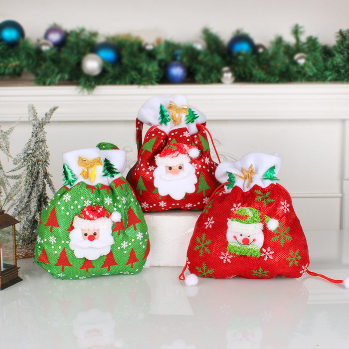 Wholesale Christmas Gift Bag Creative Wedding Decal Handbag Candy Bag Christmas Fabric Red Handbag Gift Bag