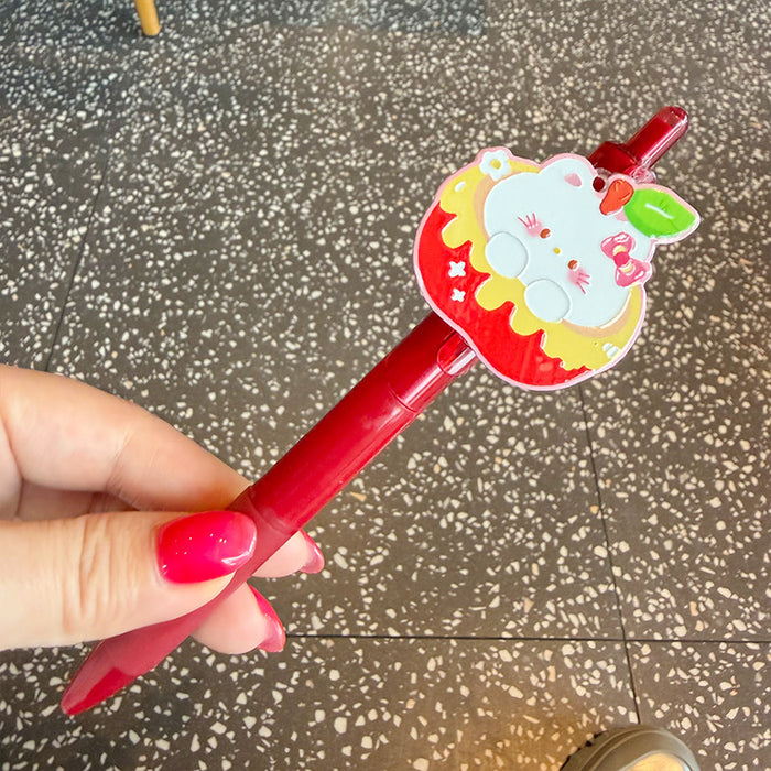 Wholesale Cartoon apple-shaped ballpoint pen clip
