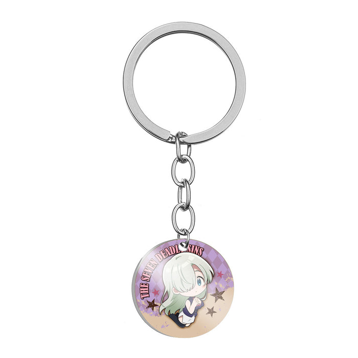 Wholesale Color Printing Stainless Steel Keychain JDC-KC-HuanYu034