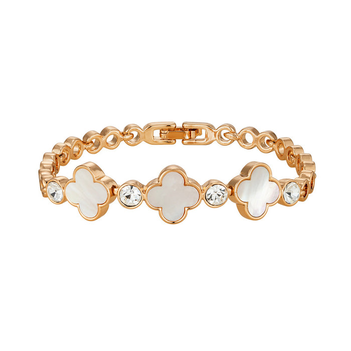 Wholesale Four-leaf clover bracelet,  shell rose gold