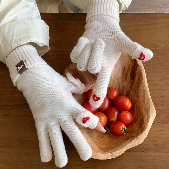 Wholesale Cute Knitted Open Finger Flip Cover Gloves