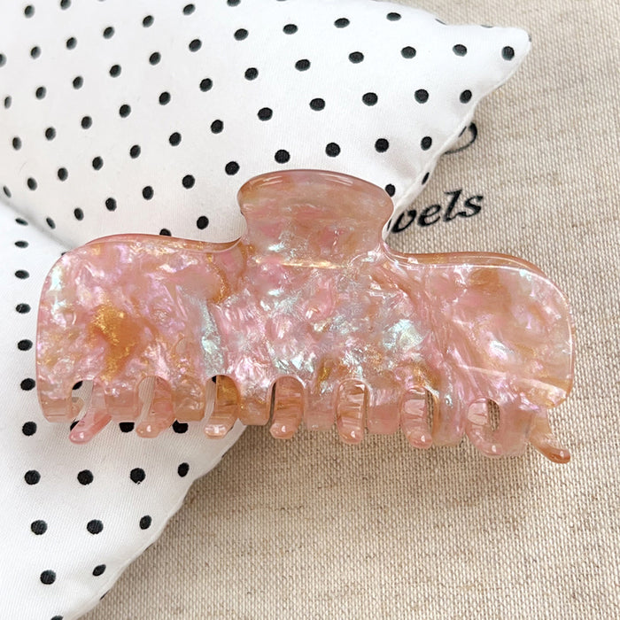 Wholesale Iridescent Pearl Shimmer Hair Claw Clip French Style PVC Hair Accessory for Everyday Wear Trendy Gift