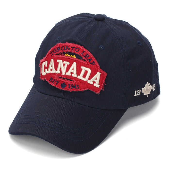Wholesale Chic Vintage Washed Baseball Cap with Letter Embroidery Maple Leaf Design Unisex Summer Fashion Accessory