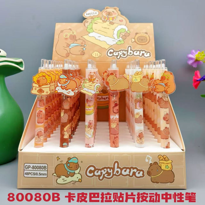 Wholesale Capybara push pen patch limited cute girl black stationery