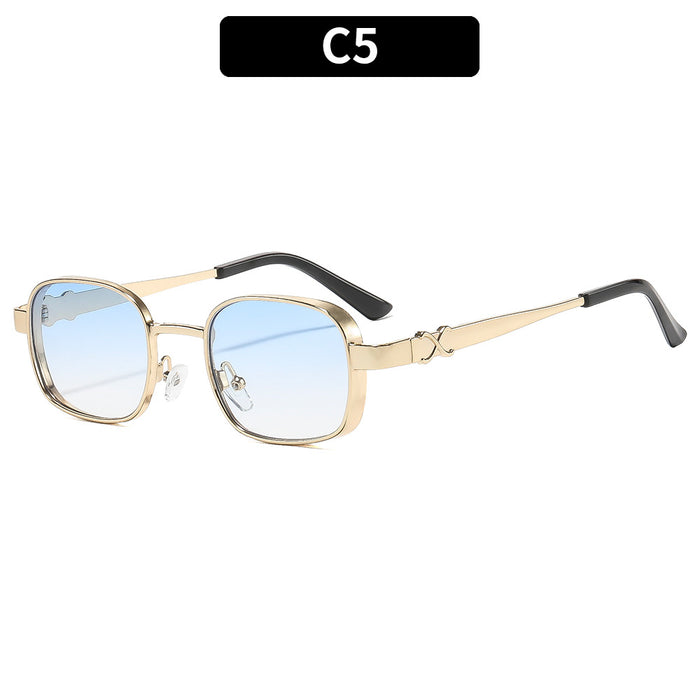 Wholesale Retro Square Sunglasses with UV400 Gold Frame Gray Lens for Driving Sun Protection
