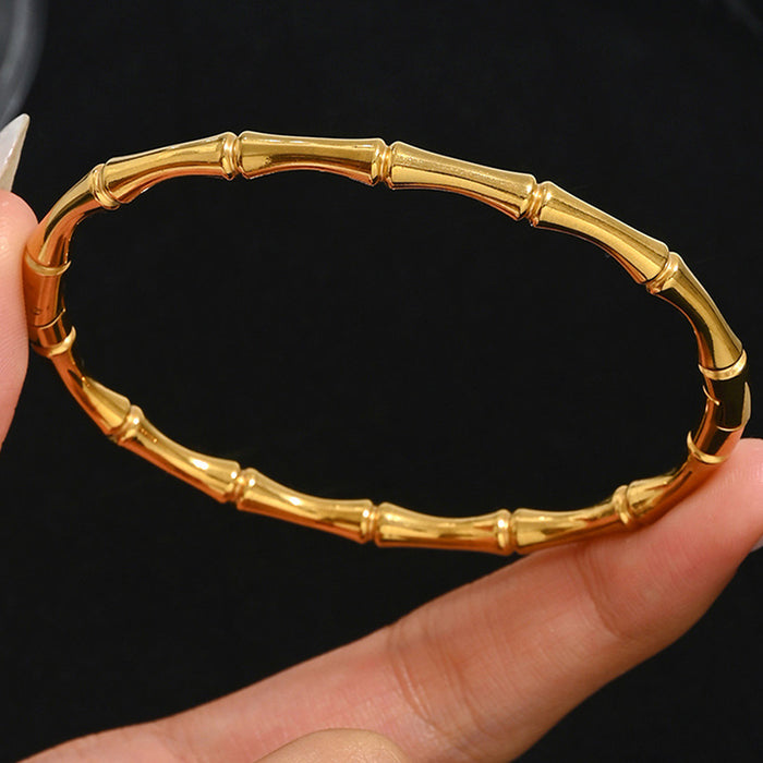 Wholesale 5 Piece Rhinestone Four Leaf Clover Bracelet Set Gold Plated Titanium Steel Fashion Jewelry Accessory