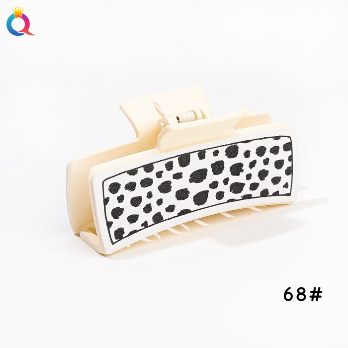 Wholesale  leopard print retro square Hair Clips