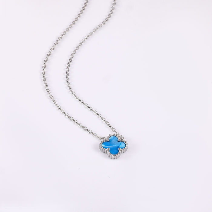 Wholesale Stainless Steel Double-Sided Gold-Plated Four-Leaf Clover Necklace