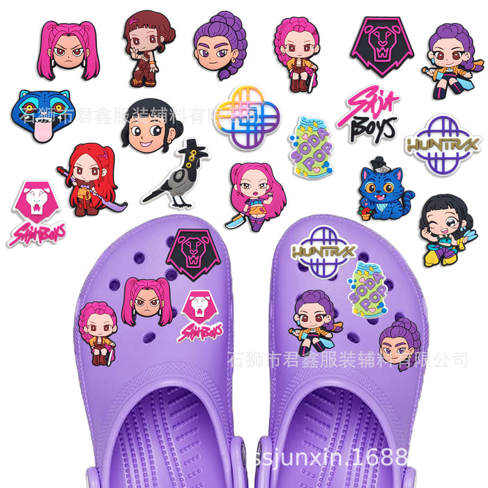 Wholesale 50pcs KPop Charms Shoe Buckles PVC Patches