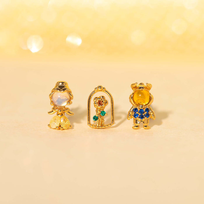 Wholesale  cartoon three-piece earrings suit zircon earrings