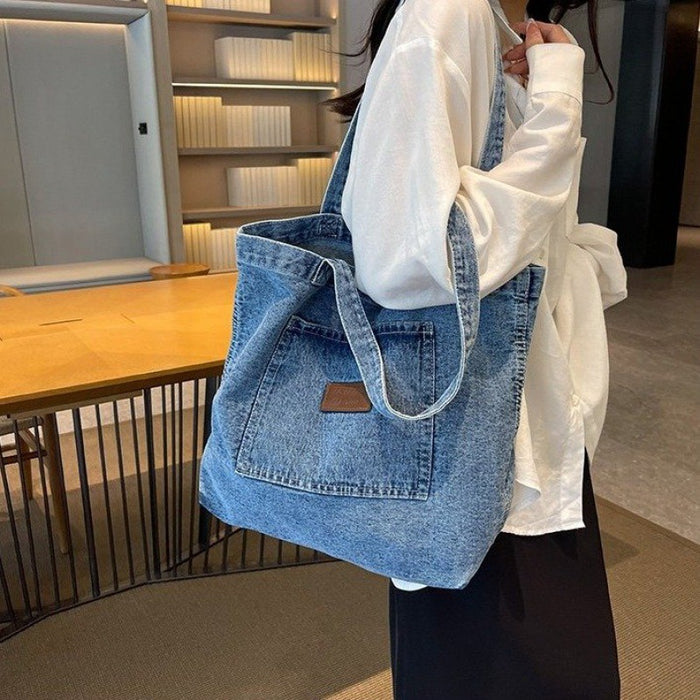 Wholesale Denim Large Capacity Bag Shoulder Bag JDC-SD-XiAn001