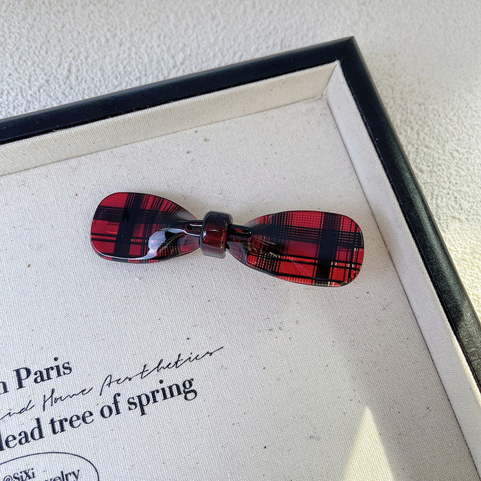 Wholesale Acetate Plaid Bow Hair Clip JDC-HC-XingYi023