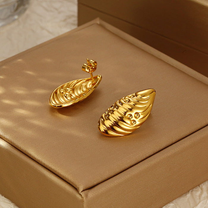 Wholesale irregular stainless steel plated earrings women's light luxury earrings