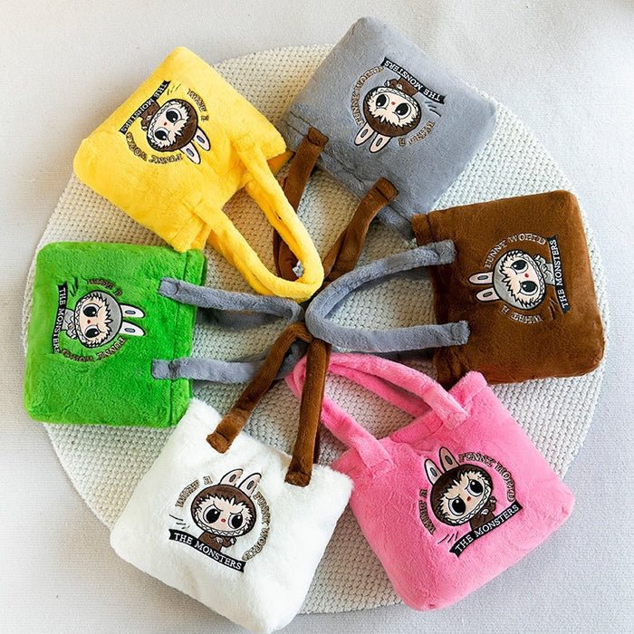 Wholesale Large Capacity Cartoon Plush Velvet Shoulder Bag