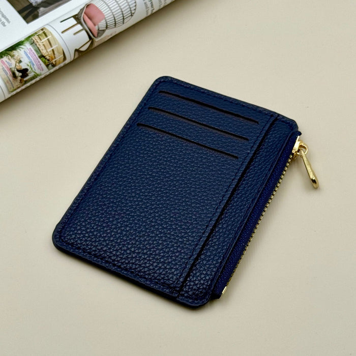 Wholesale PU Leather Zipper Card Holder Large Capacity Commuting Wallet MOQ≥2