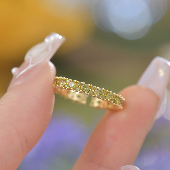 Wholesale Light Luxury Original Design Zircon Purple Zircon Ring Set with Adjustable Opening
