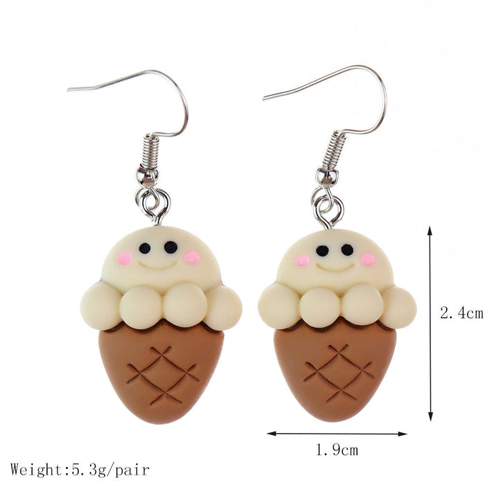 Wholesale Cartoon Simulation Dessert Food Play Earrings JDC-NS-NiQing008