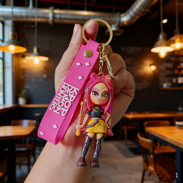 Wholesale KPOP Cute Cartoon Electroplated Silicone Keychain