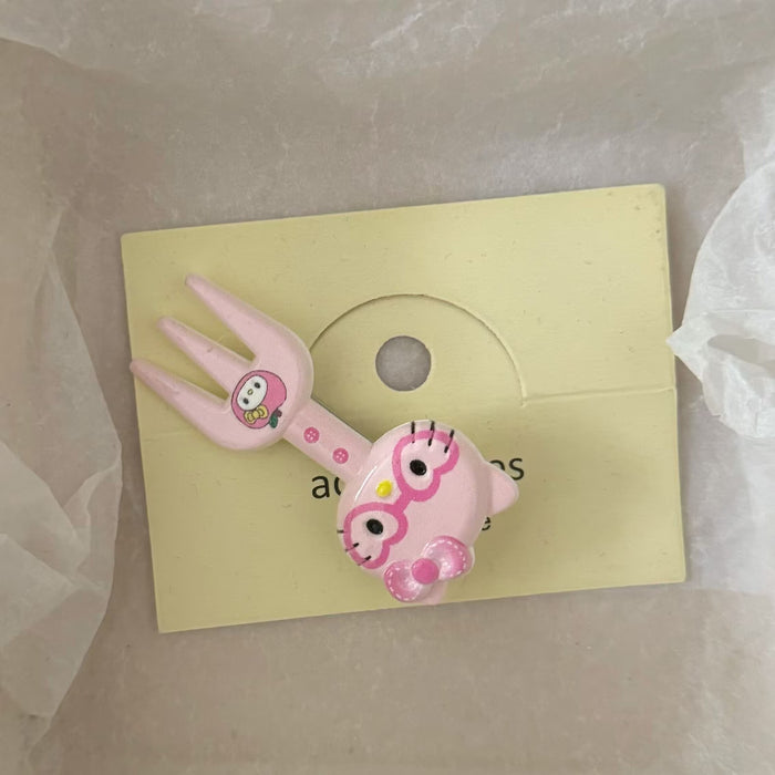 Wholesale Cat glasses fork hairpin cute duckbill hairpin hairpin hair accessories new