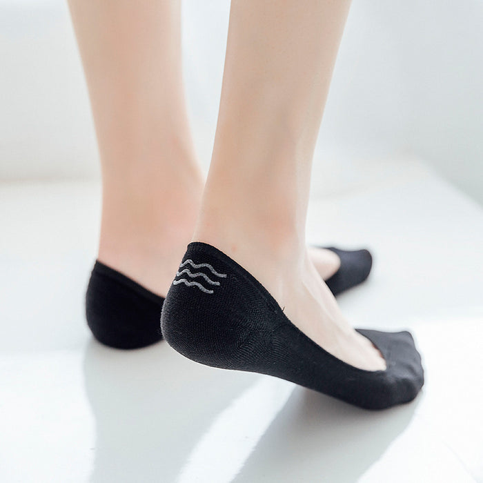 Wholesale Shallow mouth silicone anti slip invisible socks casual shallow mouth cotton bottom women's socks