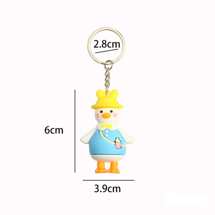 Wholesale cartoon  schoolbag pendant travel duck doll keychain