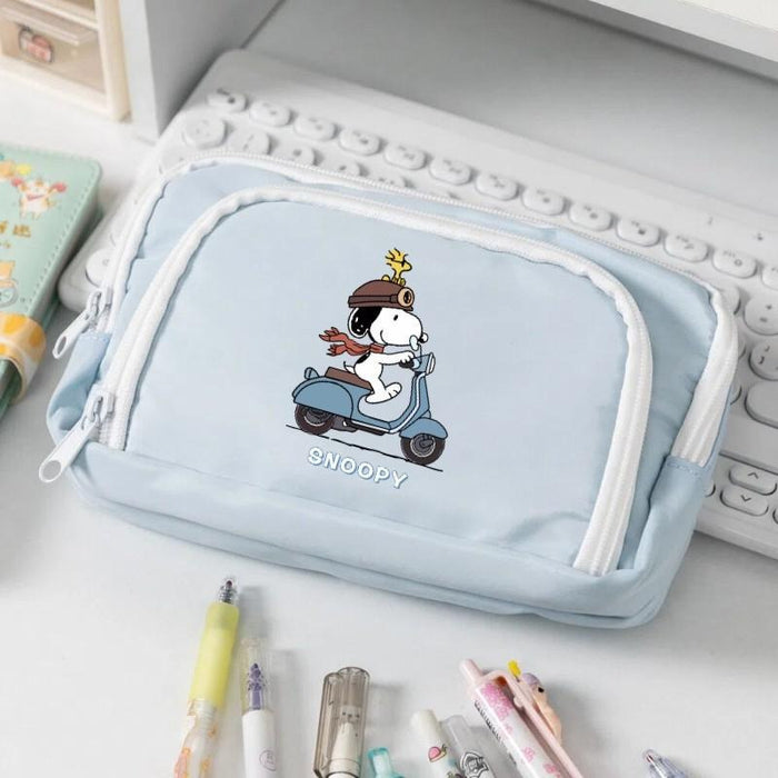 Wholesale Polyester Cartoon Dog Print Pencil Case Cute Student Stationery Pouch For School Girls Storage Bag