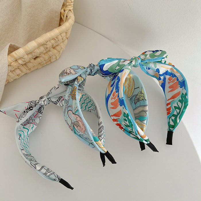 Wholesale 2PCS Silk Scarf Bow Cloth Headband JDC-HD-MiShe004