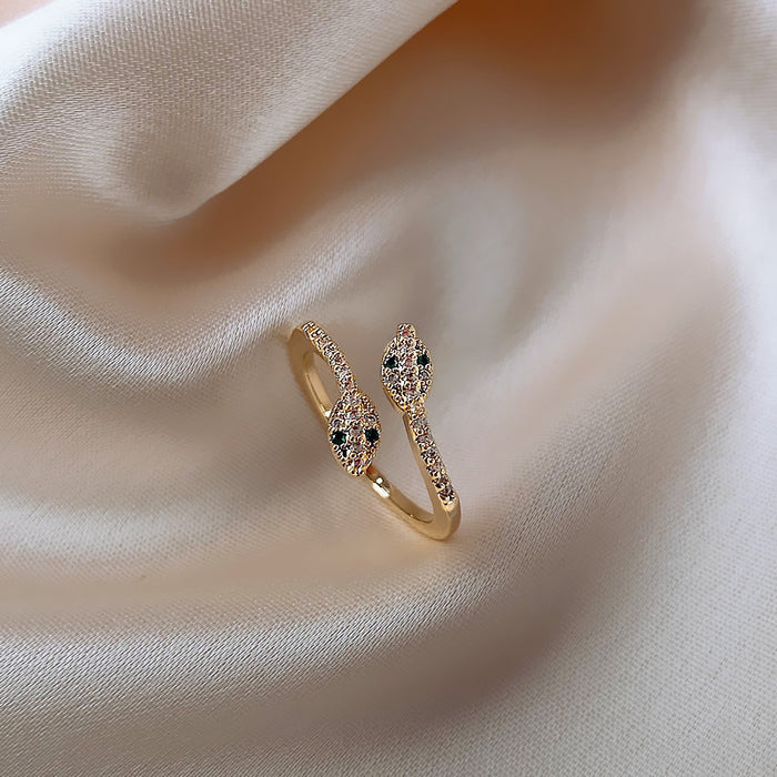 Wholesale Exquisite open ring, light luxury ring, high-end feel, inlaid with diamonds