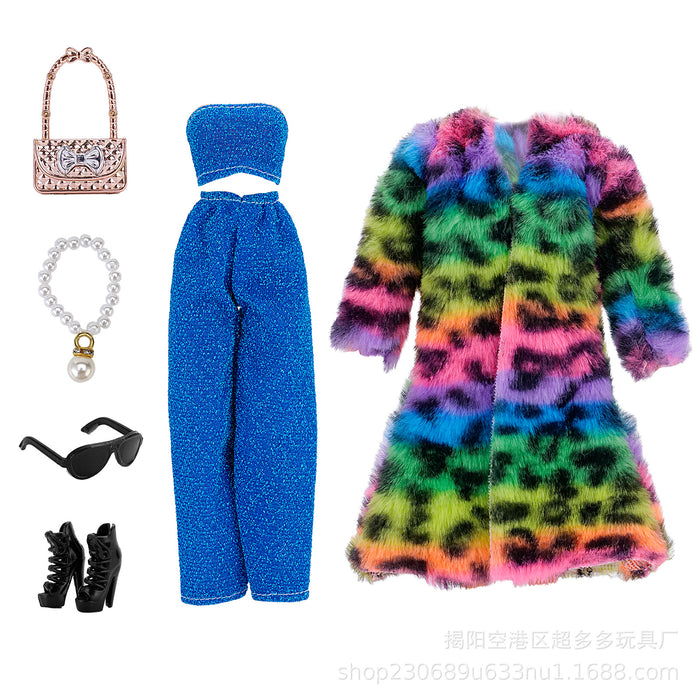 Wholesale 11 inch doll fashion design doll dress a variety of large plush coat