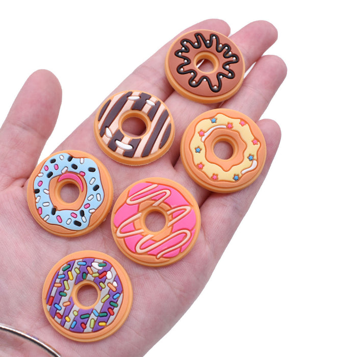 Wholesale 100pcs PVC Cartoon Donut DIY Shoe Buckle JDC-SC-RYY016