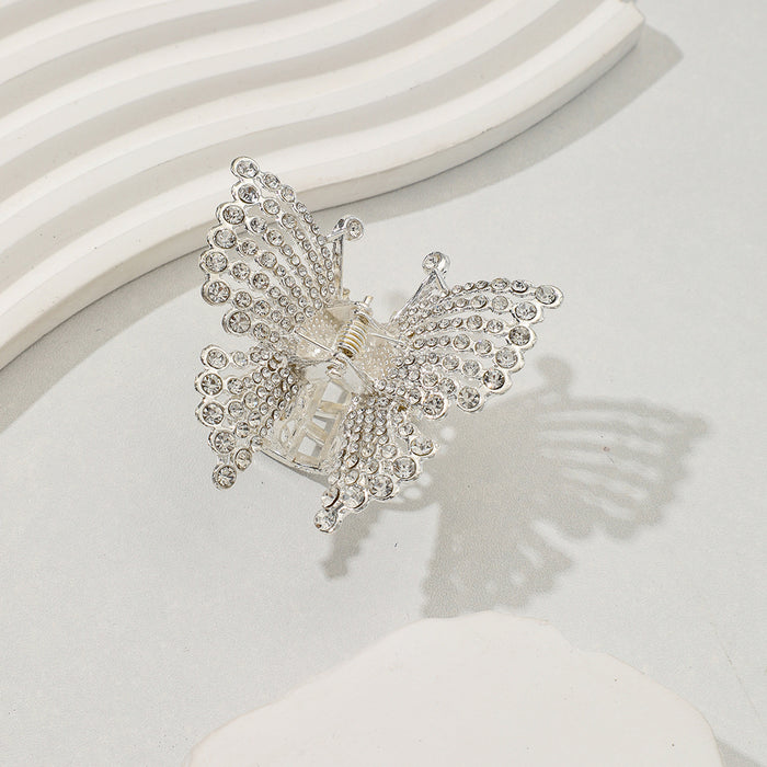 Wholesale Alloy butterfly hair clip, small size, grab clip, feminine temperament, semi tied hair accessory, new style, back of the head grab clip hair accessory