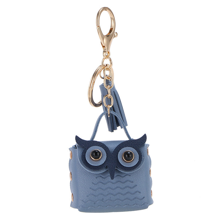 Wholesale Owl Keychain Mini Bag Cartoon Multicolor Coin Purse Rivet Owl Small Bag Gift Pendant