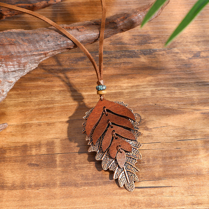 Wholesale Retro Bohemian Tassel Pendant Necklace Zinc Alloy Electroplated Geometric Pendant MOQ≥2