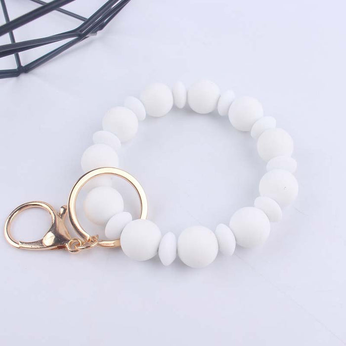 Wholesale silicone beads spacer beads bracelet beaded wrist keychain pendant