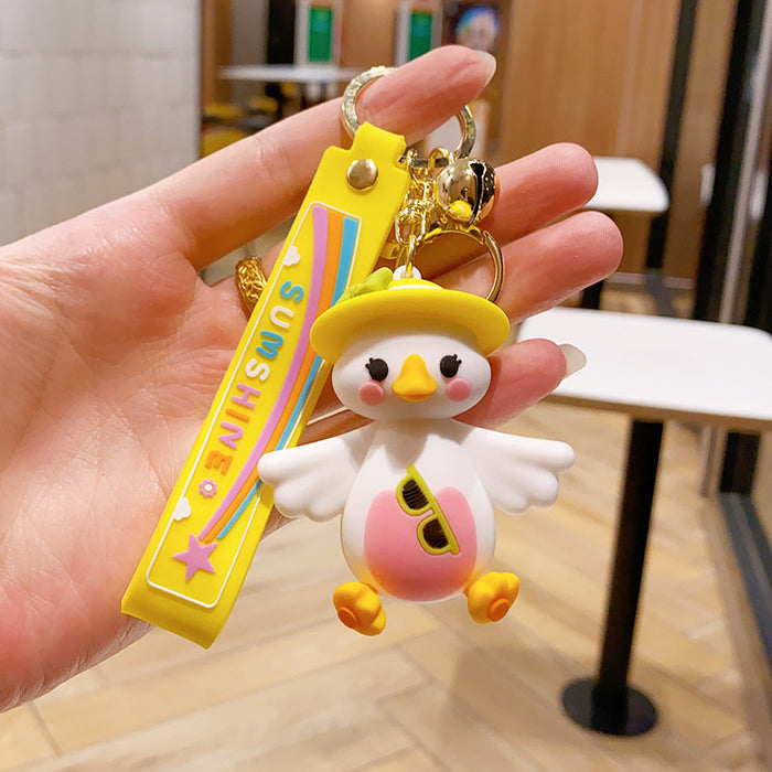 Wholesale PVC Duck Cute Cartoon Doll Keychain JDC-KC-NLu017