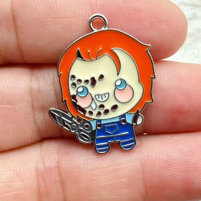 Wholesale 10pcs  Series Monster DIY Alloy Drip Pendant Keychain Earrings Bag Charm