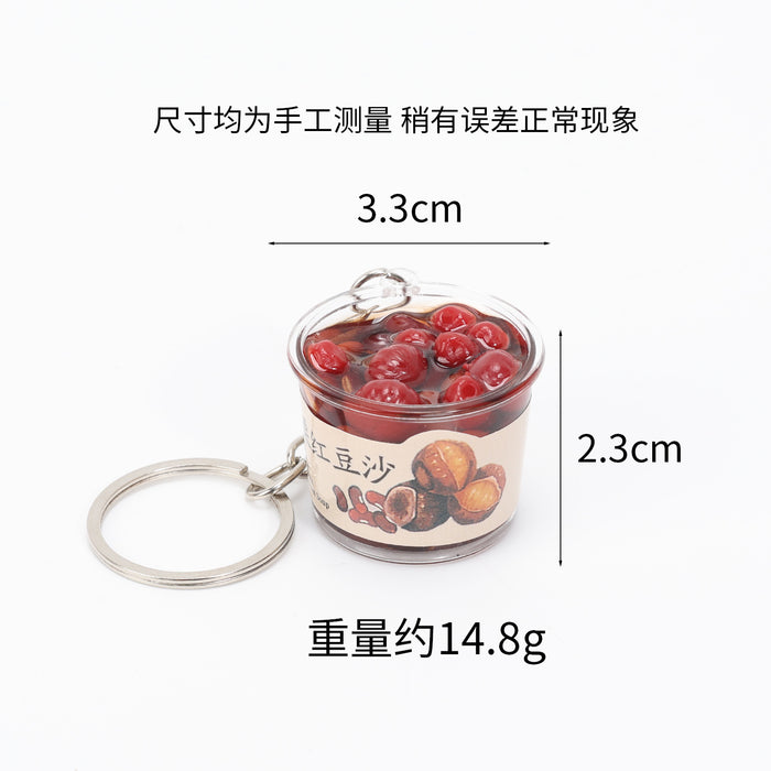 Wholesale Summer Dessert Miniature Food Charm Herbal Jelly Drink Keychain Decorative Bag Accessory Chic Boutique Gift