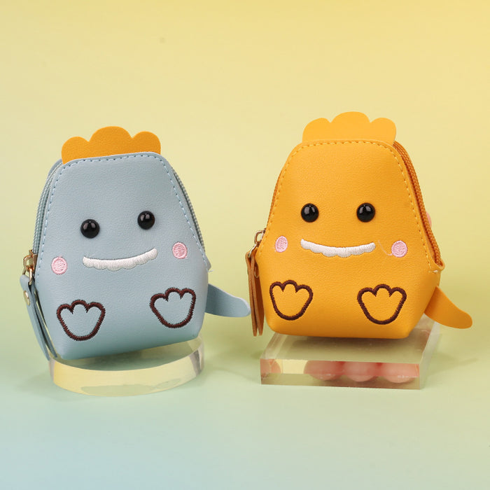 Wholesale PU Leather Cartoon Dinosaur Coin Purse Keychain Card Holder Earphone Case Student Gift