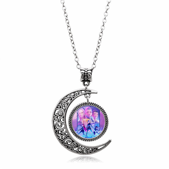 Wholesale K-POP Moon Pendant Necklace, Creative and Personalized Accessory