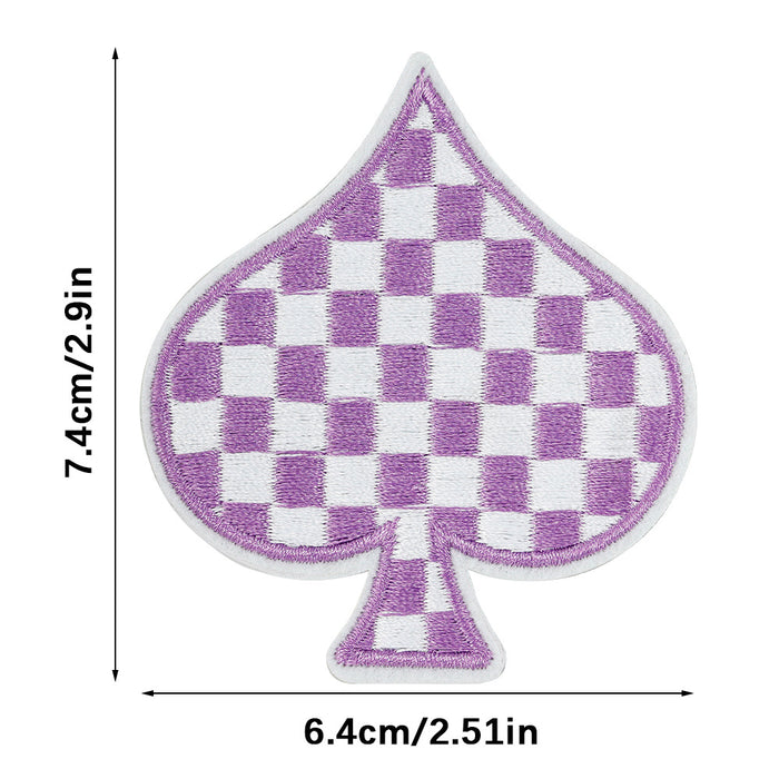 Wholesale Checkerboard Spade Embroider Cloth DIY Patches