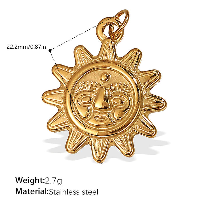 Wholesale Sun and Moon Element Stainless Steel Gold-Plated Pendant
